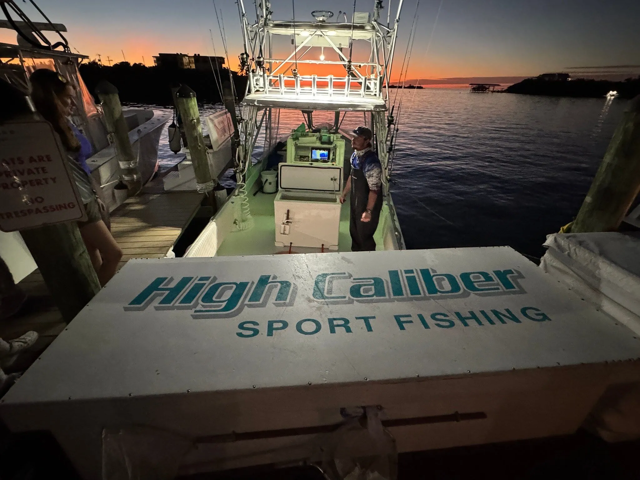 High caliber fish box at dusk